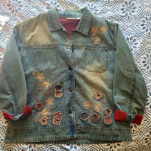 XXL embroidered jean jacket